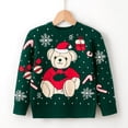 thumbnail image 3 of Suéter navideño 2024 con cuello redondo y estampado de ciervos, novedoso suéter navideño feo, chaqueta de punto de manga larga unisex para niños y niñas, 3 of 4