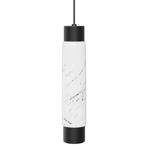 Avenue Lighting HF1068-WHT Pendants Black Marble With Knurled Accent Marble / Aluminum Cicada