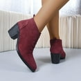 thumbnail image 6 of Wine Ladies Winter Season Short Boots With British Style And Round Toe For Outdoor Pursuits, 6 of 9