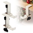 thumbnail image 1 of Inteprter Soporte para calcetines navideños 2 en 1 inoxidable con ganchos para guirnaldas y carga ajustable. Ideal para coronas navideñas y Decoración del hogar blanco lechoso, 1 of 6