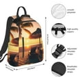 thumbnail image 3 of Naloa Hawaiian Sunset Beach Print Lightweight DayBackpack Suitable for school, work, shopping, travel, etc., 3 of 5