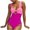 Hot Pink, variant on WREESH Women's Push Up One Piece Swimsuit Tummy Control U Monokini Ruched High Cut Bathing Suit Fashion Swimwear 2025 Black
