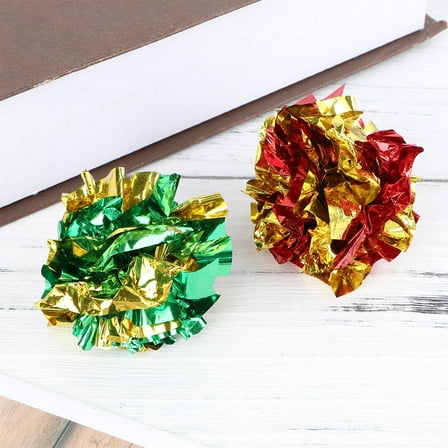 WHAMVOX 6pcs Crinkle Balls Cat Toys Best Interactive Crinkle Cat Toy Balls Ever Independent Pet Kitten Cat Toys for Fat Real Cats Kittens Exercise (Random Color)