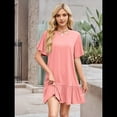 thumbnail image 2 of Vestido de Cuello Redondo y Corta Rosa XXL, 2 of 7