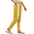 thumbnail image 2 of Huankd Linen Pants Women Women'S Linen Pants Wide Leg Linen Pants For Women Petite Linen Pants For Women Yellow L, 2 of 9