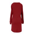 thumbnail image 5 of ZHOGXU Fashion Womens Bodycon Midi Dresses Solid Color V Neck Long Sleeve Fitted Button Front Weekend Outdoor Wear, 5 of 5