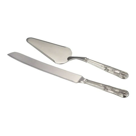 

Jiallo Wedding Cake Knife with 11.5 Server Knife & 10 Server in Silver