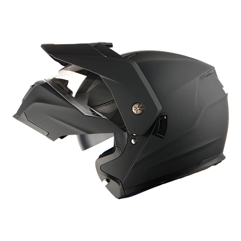 1Storm New Motorcycle Modular Flip up Full Face Helmet Dual Visor: HJK910 DSPORT Matt Black