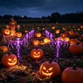 thumbnail image 4 of Voglyf Solar Garden Lights Outdoor for Halloween Decorations, 3D Scary Bat Skeleton Pathway Lights, Bat Decor for Lawn Porch Creepy Grave Yard Halloween Party Spooky Decoration,Purple, 4 of 7