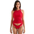 thumbnail image 1 of Camiseta sin mangas SUUKSESS 2025 para mujer, acolchada, algodón acanalado, color rojo S, 1 of 6