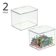 thumbnail image 2 of mDesign Plastic Playroom/Gaming Storage Organizer Box, Hinged Lid, 2 Pack, Clear, 2 of 9