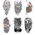 thumbnail image 2 of Kotbs 6 hojas de tatuaje temporal de brazo completo, impermeable, temporal extra grande, 2 of 5