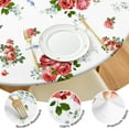 thumbnail image 4 of Round Fitted Tablecloth with Elastic Edges Fits 36"-44" Round Tables Pioneer Colorful Floral Waterproof Table Cover Washable Indoor and Outdoor for Party Kitchen Dinner Banquet Patio Picnic, 4 of 7