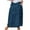 L, variant on Luxalzxs Womens Denim Printed Elastic High Waist Curvy Pleated Skirt Beach Imitation Denim Mid Calf Skirt Flowy Maxi Skirts with Pockets