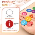 thumbnail image 2 of 50PCS Number Tags 1-50, Number Key Tags Aluminum Numbered Tags Metal Key Tags Keychain with Key Rings for Organizer Field Sales Hangers Clothes Labels ID Tag, Red, 2 of 6
