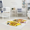 thumbnail image 2 of Ladole Rugs Adorable Cute Durable Soft Modern Moda Collection Kids Area Rug Carpet with Elephant White, 5x8, 2 of 3