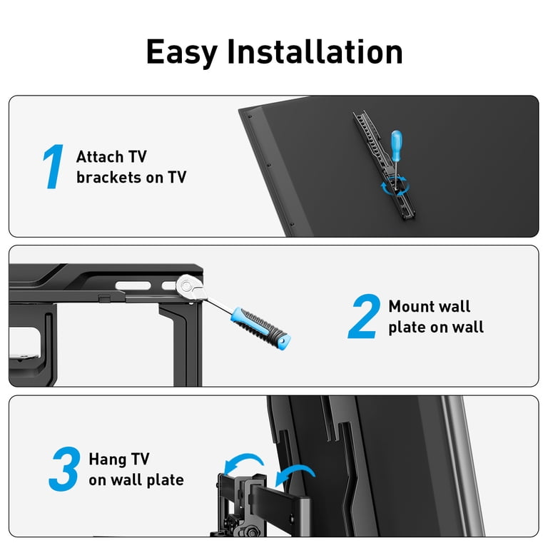 MountFTV Full Motion TV Wall Mount for 42" to 85" TVs photo 6