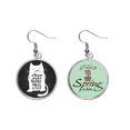 thumbnail image 1 of Gato en casa negro blanco citar Colgante decorativo temporada pendientes de primavera joyas Unbranded M, 1 of 3