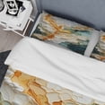 thumbnail image 4 of Designart "Organic Abstraction Orange and White Line Art" Abstract Bedding Covert Set - Line Art Orange Modern Bed Set With 2 Shams, 4 of 6
