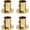 Gold, variant on 0.75 Inch Diameter Stainless Steel Matte Black Adjustable Closet Rod Flange Holder Shower Socket Bracket Support Pack of 4 Durable Hardware Accessories