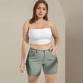 thumbnail image 5 of Resicozy Women's Cargo Shorts Summer High Waisted Bermuda Shorts Casual Trendy Hiking Knee Length Pant with Pockets Green S, 5 of 7