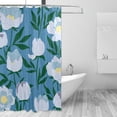 thumbnail image 2 of FREEAMG Blue Flowers Shower Curtain Waterproof Fabric Shower Curtains for Bathroom Decoration Curtain with 12 Hooks 60x72 Inch, 2 of 6