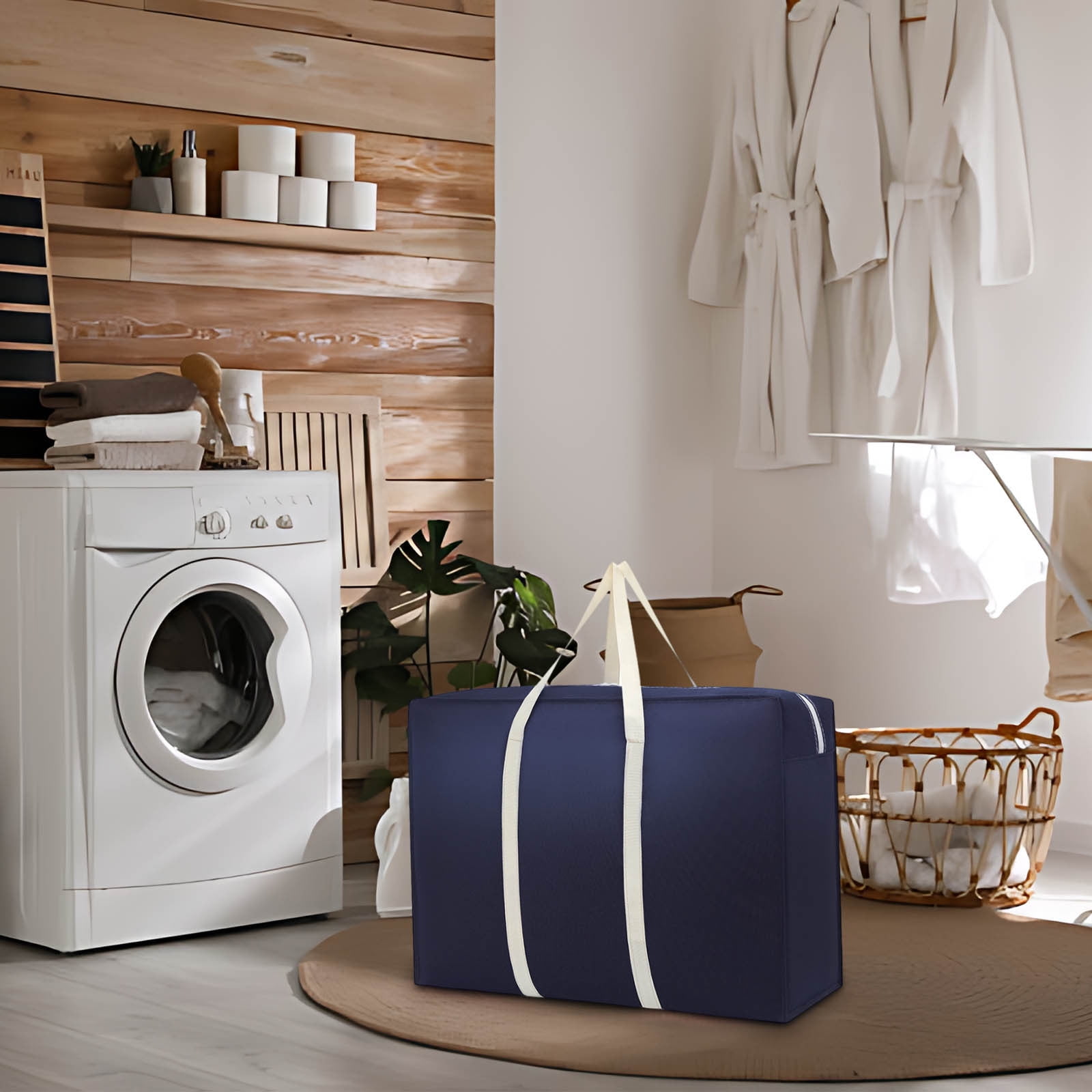 2 Sacs De Rangement Sous Lit 135L BoloShine Avec Fermeture éclair étanches - Gris