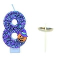 thumbnail image 2 of Luxcidy Halloween Birthday Candle, Pumpkin Head Digital Candle Cake Decoration, 3D Blue Flash Cupcake Topper Decoration Candle, Cake Topper, Birthday Celebration Supplies (8), 2 of 7