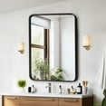 thumbnail image 3 of 22x30 Inch Bathroom Mirror Large Rectangle Vanity Framed Mirror for Wall, Tempered Glass, Hangs Horizontally or Vertically, 3 of 8