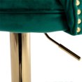 thumbnail image 6 of Counter Height Bar Stools Set of 2, Modern Velvet Upholstered Bar Stools with Button Tufted Back and Nailhead Trims, Elegant Dining Chairs with Golden Metal Base and and Footrest for Kitchen, Green, 6 of 7