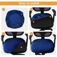 thumbnail image 3 of KAIYANG Fundas elásticas de terciopelo para silla giratoria de oficina, de 35 a 50 cm, lavables a máquina, funda protectora (rosa) azul real, 3 of 5