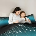 thumbnail image 5 of Feelyou Mystic Glitter Stars Queen Comforter Set, Dreamy Starry Sky Bedding Sets, Teens Kids Child Reversible Bedding Comforter Set, Lightweight Room Decor, 3-Piece, 5 of 8