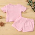 thumbnail image 2 of PENGXIANG Baby Sets T-shirt à Manches Courtes en Maille Côtelée Short, 2 of 6