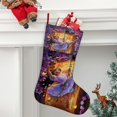 thumbnail image 2 of Isabella Encanto Tema: Calcetines de Navidad, fino lino blanco para colgar en escaleras y chimenea, decoración navideña para el hogar, regalo de Navidad. 45cm × 32cm, 2 of 5