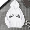 thumbnail image 3 of Funny Halloween Skeleton Hoodies for Women Casual Oversized Hooded Sweatshirt with Pockets Pullover Tops, 3 of 4