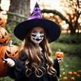 thumbnail image 3 of Gelikeya Witch Hat with Headband for Kids Halloween Decoration Partywear Witches Hats Bowknot Design (Purple, Child), 3 of 3