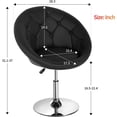thumbnail image 7 of YRLLENSDAN Living Room Vanity Chair Makeup Chair Swivel Accent Chair Round Back Height Adjustable PU leather Modern Chair for Makeup Room Small Desk,Black, 7 of 7