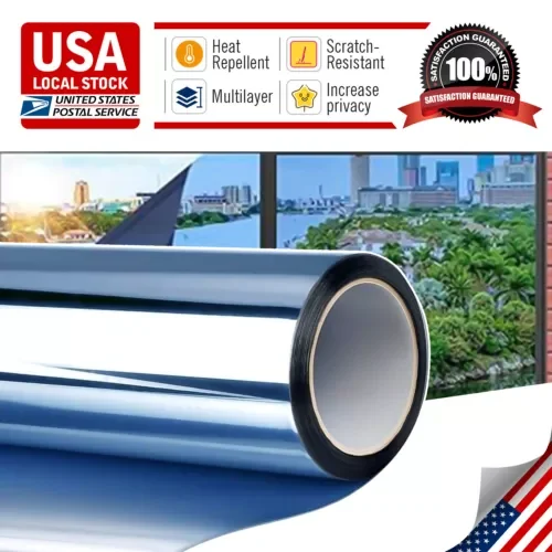 Uncut Window Roll Tint Film 20% Vlt Blue New Bus Office Home Glass 20"X40"