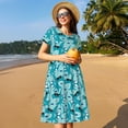 thumbnail image 4 of Balery Shark Wearing Sunglasses Vestidos sueltos de manga corta para mujer, vestidos de verano 2025, vestidos casuales de corte A con vuelo., 4 of 6