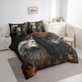 thumbnail image 3 of Feelyou 3D Wolf Bedding Comforter Set 7-Piece for Teens, Autumn Maple Leaf Botanical King Bedding Sets, Woodland Wildlife Reversible Bed Sheets, Breathable Home Decor, 3 of 7