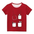 thumbnail image 3 of Penkiiy T-Shirt Garçons Filles Imprimé 3D Motif Coloré T-Shirts Graphiques Chemise Manches Courtes pour Enfants 11 Ans Rouge, 3 of 3