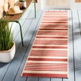 thumbnail image 4 of SAFAVIEH Beach House Henry Striped Indoor/Outdoor Area Rug, Beige/Red, 4' x 4' Round, 4 of 9