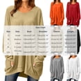 thumbnail image 3 of Nowekniz Women Crewneck Long Sleeve Tops, Lightweight Loose Sweatshirt Tunic Shirts with Pockets, Soft Casual Blouses Matching Leggings, Fashionable Fall Daily Wear Outfits, 3 of 5