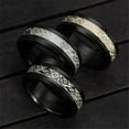 thumbnail image 3 of HIJONES 8mm Roatatble Dragon Rings for Men Women Stainless Steel Statement Carbon Fiber Ring Band Hip Hop Finger Jewelry Luminous Gold Size 12, 3 of 5