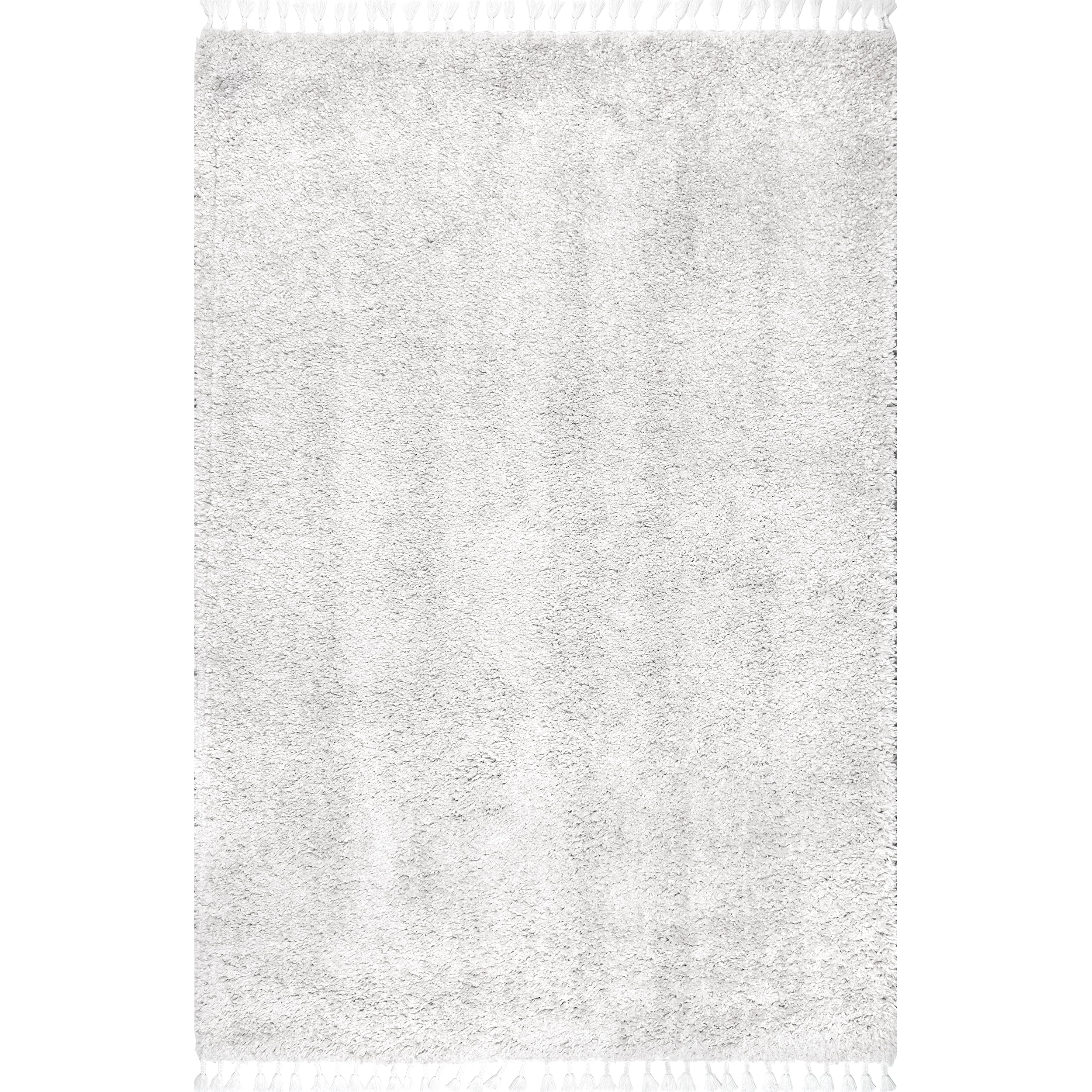 nuLOOM Neva Modern Tasseled Shag Ivory 3' x 5' Modern Area Rug