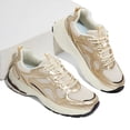 thumbnail image 3 of LUCKY STEP Chunky Fashion Mesh Sneakers Casual Running Walking Shoes,Gold/Beige,Womens, 3 of 6