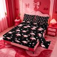 thumbnail image 2 of meiyoeat Pink Wild Flamingo Queen Sheets,Tropical Animal Theme Queen Sheet Sets For Girl,4-Piece,1 Flat Sheet,1 Fitted Sheet And 2 Pillowcases, 2 of 6