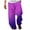 Purple Gradient Baggy Pants, variant on Men's Gradient Baggy Pants Workout Athletic Sweatpants with Pockets Athletic Gym Running Drawstring Pants Elastic Waist Loose Fit Tie-dye Pants Black L