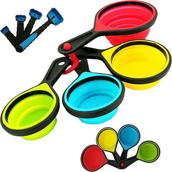 Tazas y Cucharas Medidoras Plegables CHIC FLIC RD ROYAL COOK De Silicona Juego De 8