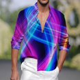 thumbnail image 1 of Camisa de manga larga a la moda para hombre, con botones de solapa, informal, de color, para primavera y verano, con estampado HD, para deportes al aire libre, 1 of 6